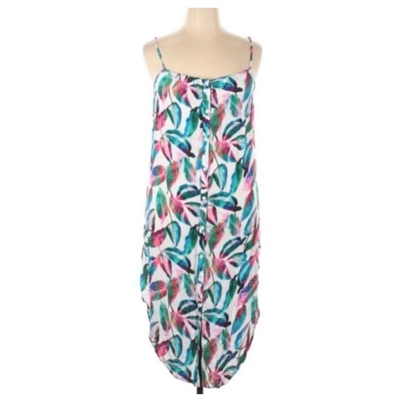 Onia Flora Colorful Palm Leave Button Down Cover-Up NEW XL beach coastal - Picture 1 of 5